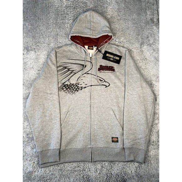 Harley Davidson 120th Anniversary Full-Zip Hoodie Size XL Men Grey